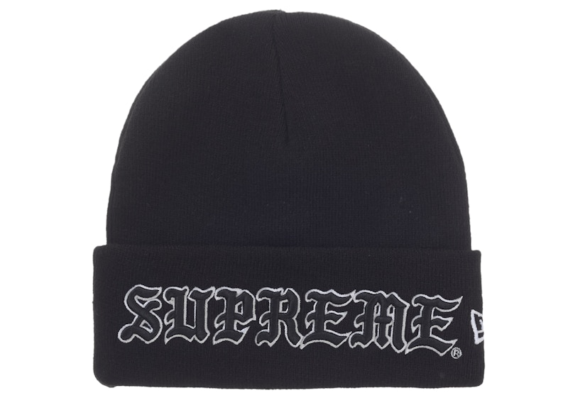 Supreme New Era Old English Beanie Black - FW25 - GB