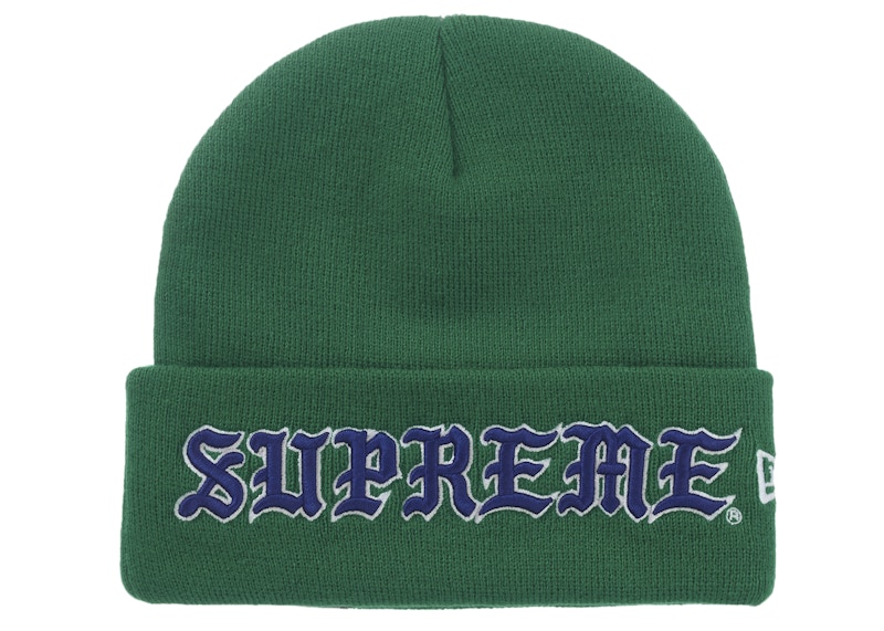 Supreme New Era Old English Beanie Green - FW25 - US