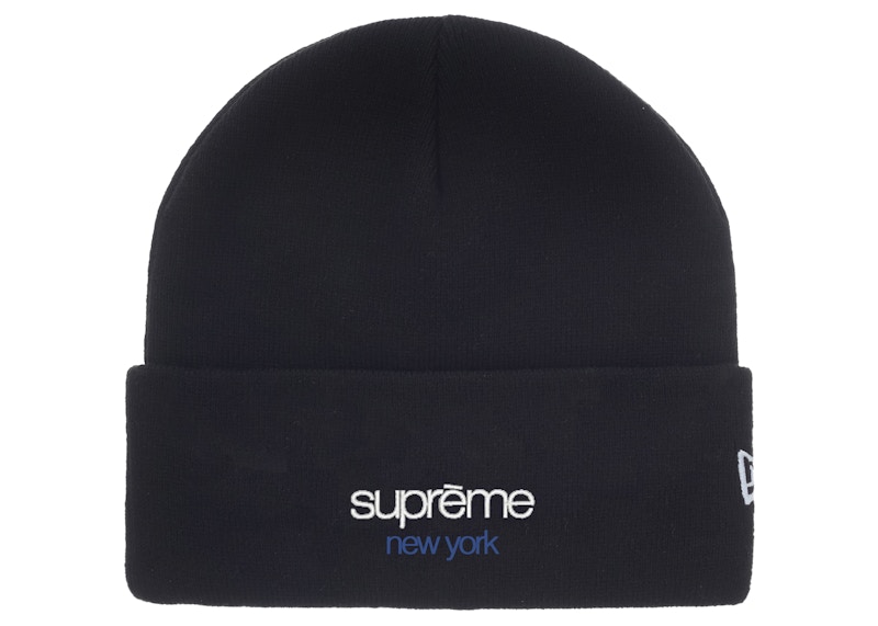 Supreme New Era Classic Logo Shop Beanie Black - FW25 - US