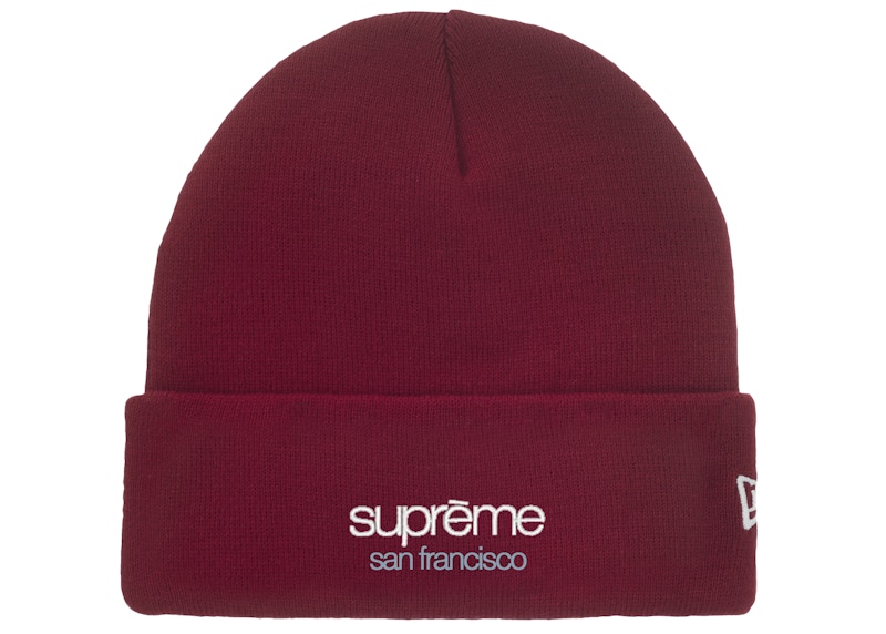 Supreme New Era Classic Logo Shop Beanie Dark Red - FW25 - US