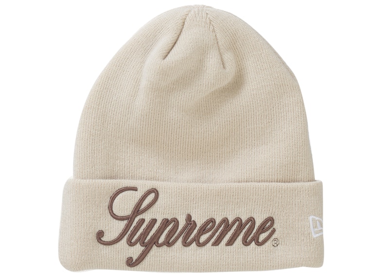 Supreme New Era Script Beanie Natural - FW24 - US