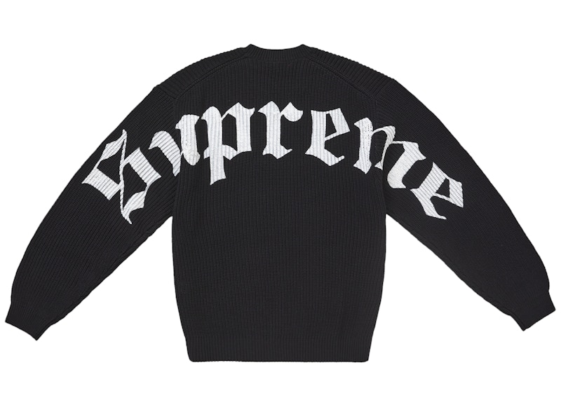 Supreme Old English Printed Sweater Black Men's - SS25 - US
