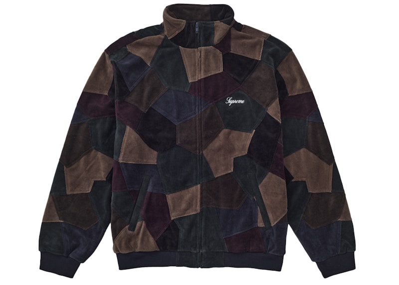 Supreme Patchwork Velour Track Jacket Dark Navy メンズ - SS25 - JP