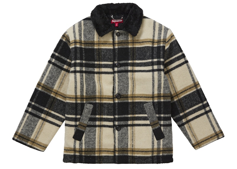 か*ず様 Sサイズ Supreme Plaid Car Coat Cream Supreme Plaid Car