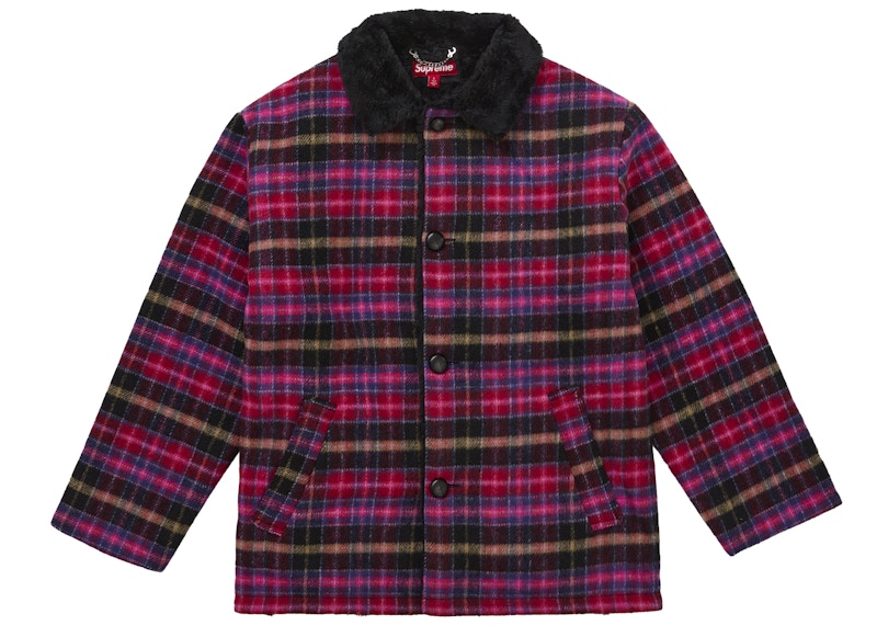 Supreme-Plaid-Car-Coat-Pink-