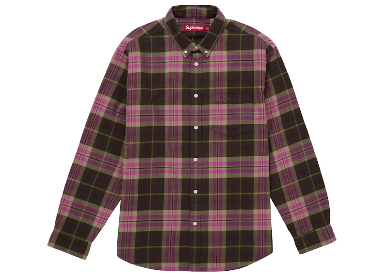 Supreme Plaid Flannel Shirt (FW25) Brown メンズ - FW25 - JP