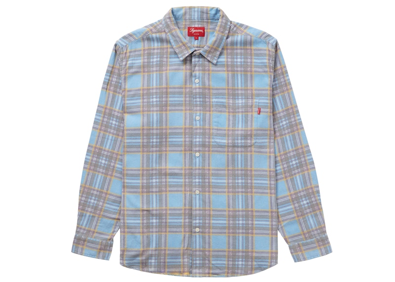 Supreme Printed Plaid Shirt Light Blue メンズ - SS20 - JP