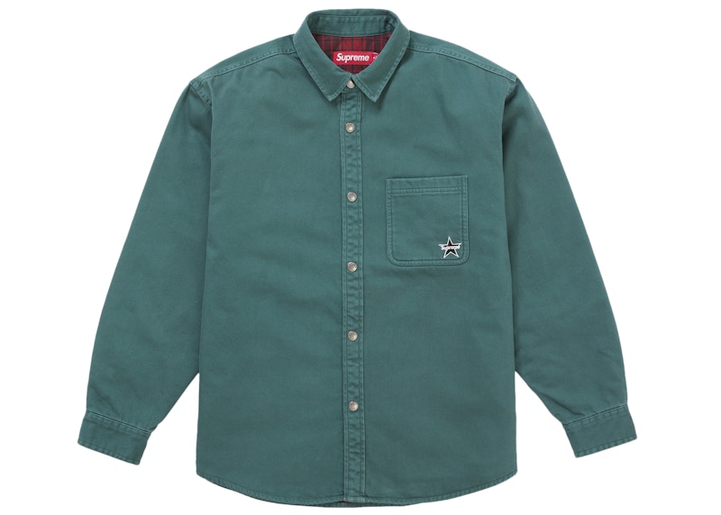 Supreme Quilted Lined Denim Snap Shirt Teal メンズ - FW25 - JP