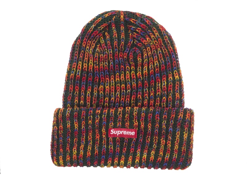 Supreme Rainbow Loose Gauge Beanie Olive - FW24 - US