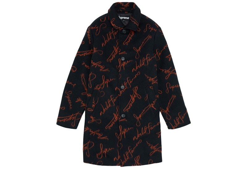 Supreme Script Logos Wool Overcoat Black メンズ - FW20 - JP