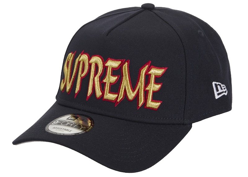 Supreme Sharp Spellout Adjustable New Era Cap Navy - FW25 - JP