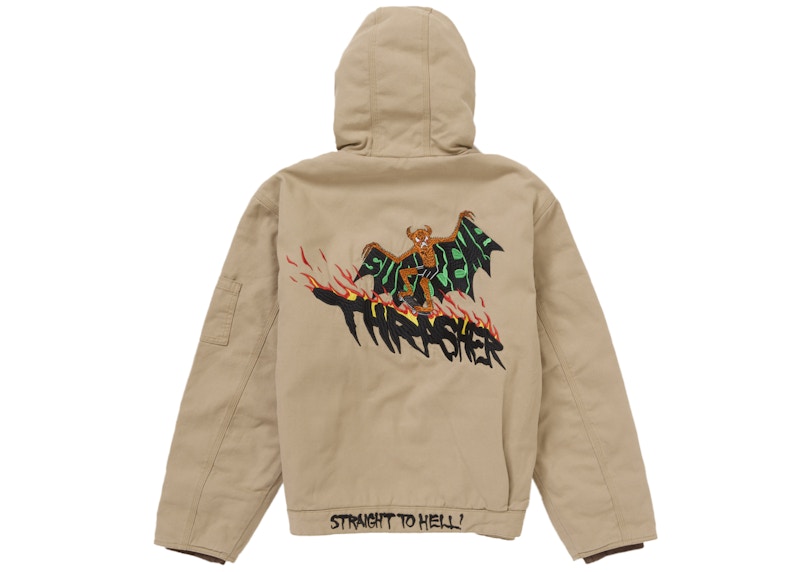 Supreme Thrasher Hooded Work Jacket Brown Men's - FW24 - GB