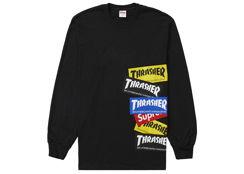 Supreme Thrasher Multi Logo L/S Tee Black Men's - FW21 - US
