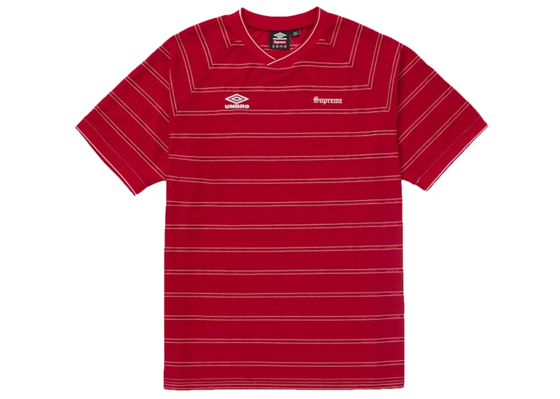Supreme Umbro Stripe Soccer Jersey Red メンズ - SS25 - JP