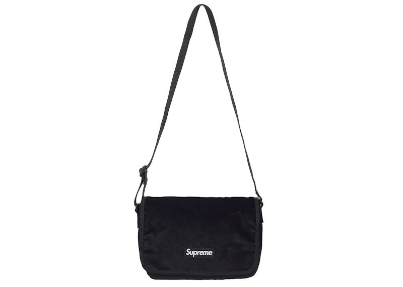Supreme Velvet Small Messenger Bag Black - FW25 - JP