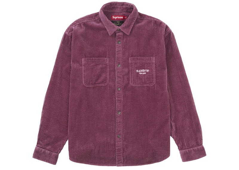 Supreme Wide Wale Corduroy Snap Shirt Dusty Pink Men's - FW24 - US