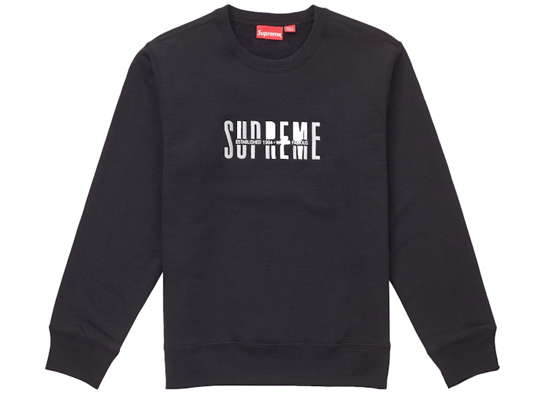 Supreme World Famous Crewneck Black Men's - FW18 - US