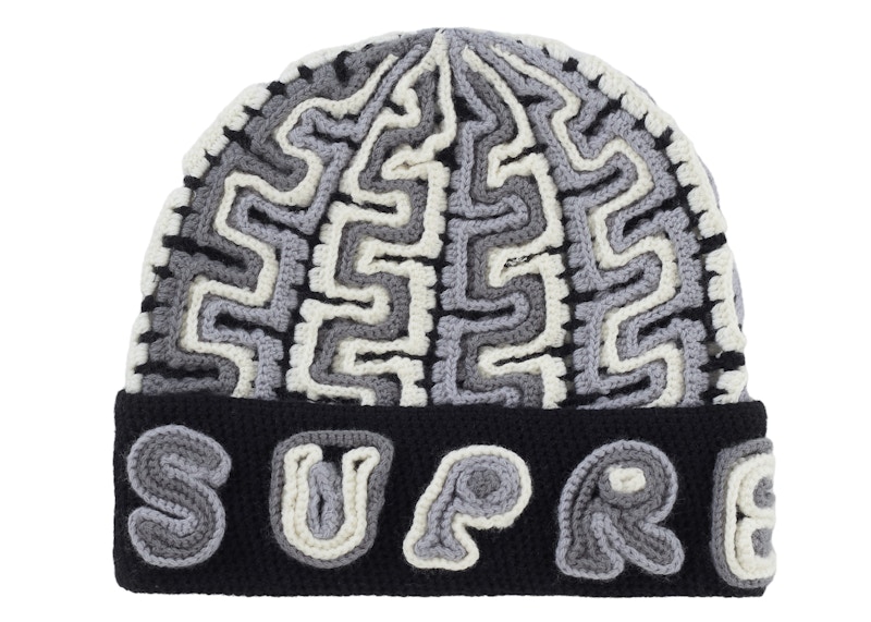 Supreme Yarn Applique Beanie Black - FW24 - GB