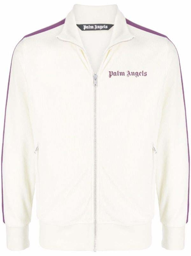 Palm Angels Cord Fleece Track Jacket White/Purple メンズ - JP