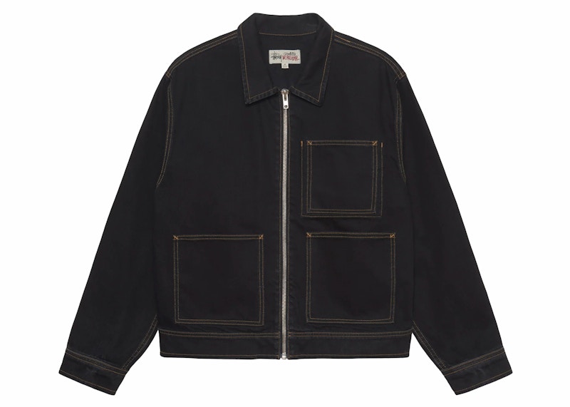 Stussy Denim Zip Work Jacket Black Men's - SS23 - US