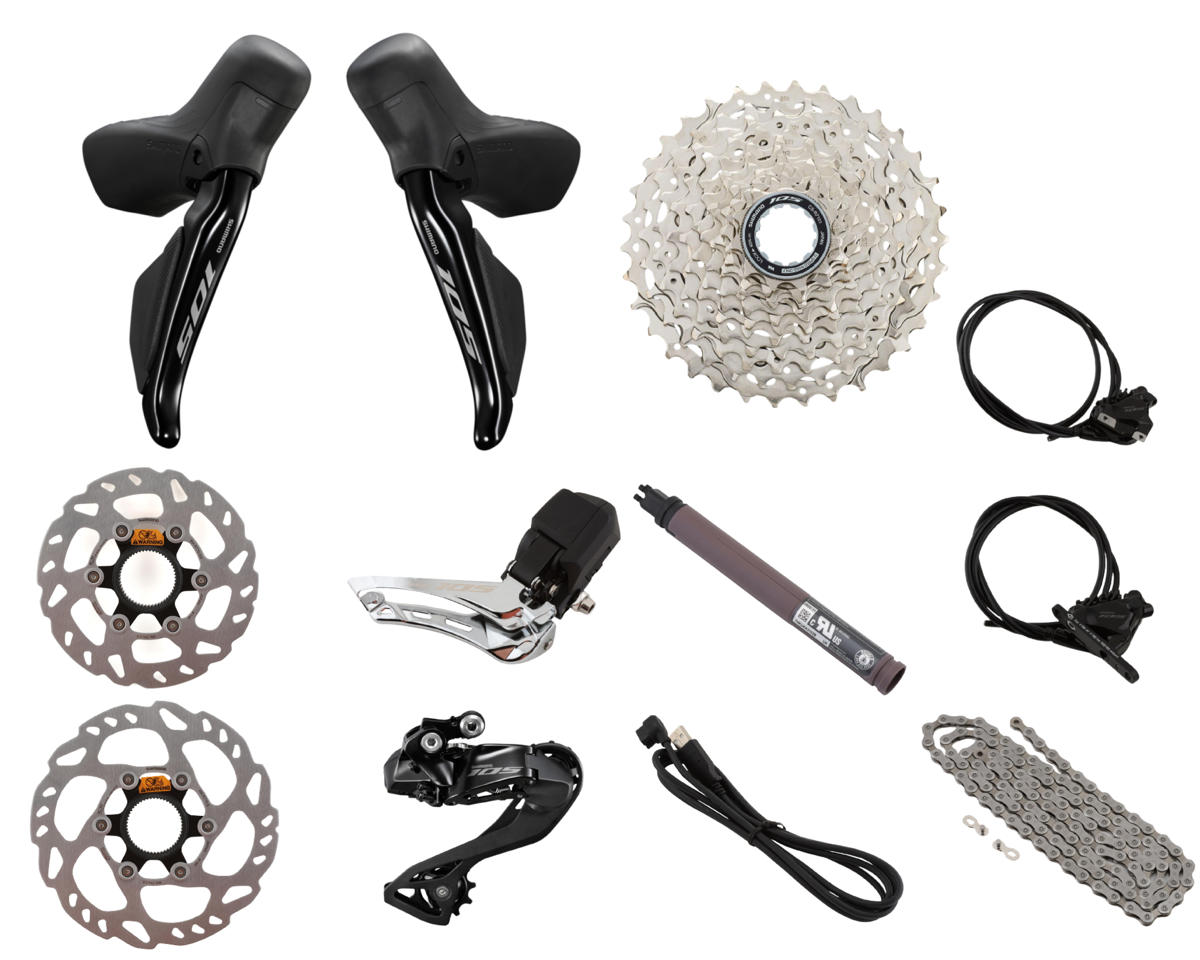 Shimano 105 R7100 Di2 Groupset (Black) (2 x 12 Speed) (Disc Brake