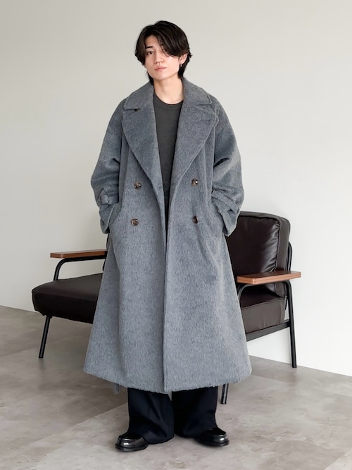 セール】ウールブレンドシャギーダブルチェスターコート（チェスター