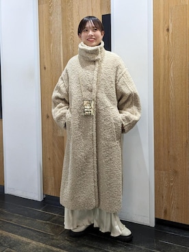 WEB限定】スタンドカラーボアコートを使った人気ファッション