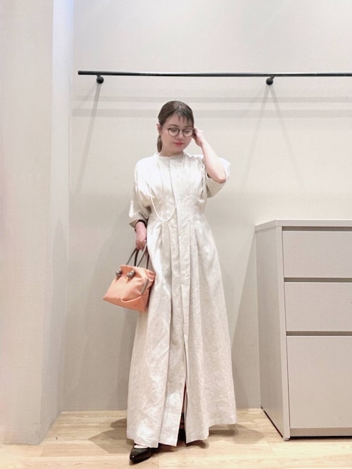 セール】『2サイズ展開』タックデザインリネンワンピース（ワンピース