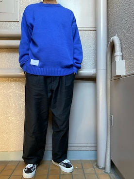 WTAPSのニット/セーター（ブルー系）を使った人気ファッション