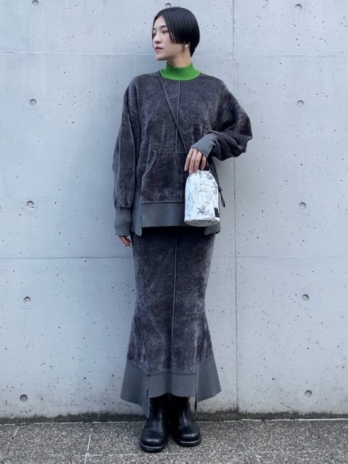 UN3D.（アンスリード） スカート VELOUR KNIT SK / ベロアニット