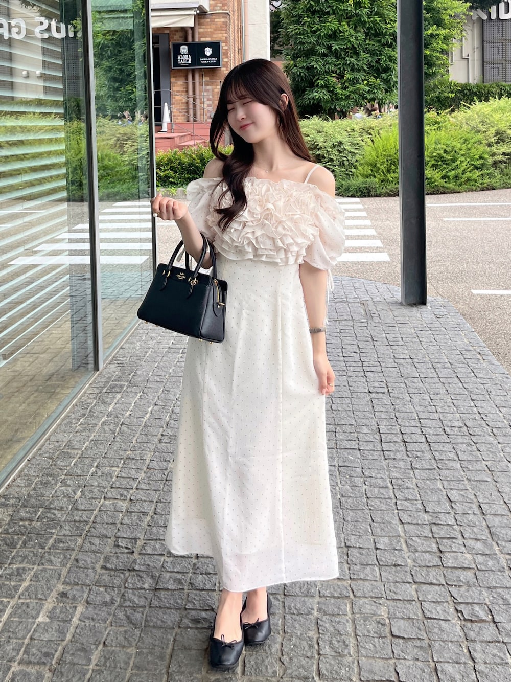 WEB限定サイズあり】ボリュームラッフルフリルプリントワンピースを