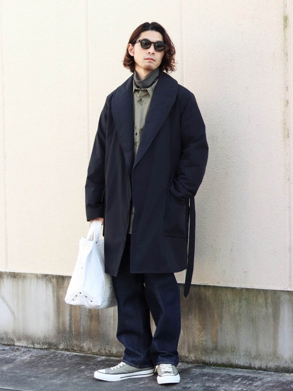 marka / マーカ：STUFFED SHAWL COLLAR COAT - ORGANIC COTTON