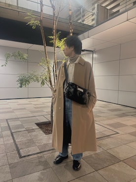 AURALEEのチェスターコート（ベージュ系）を使ったメンズ人気