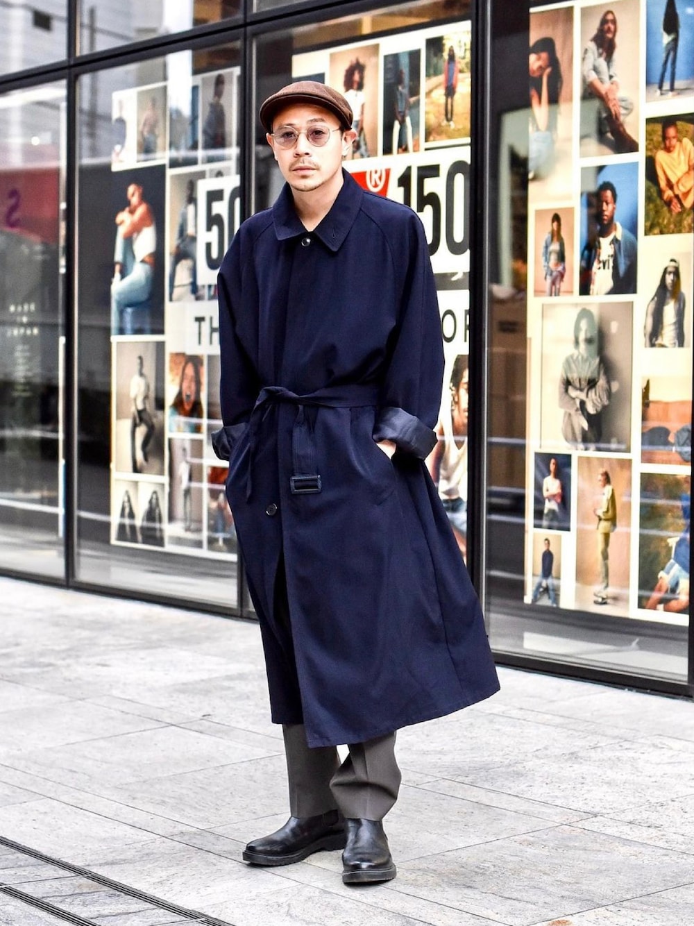 GIORGIO ARMANI アルマーニ ステンカラーコート 黒 54/XXL GIORGIO