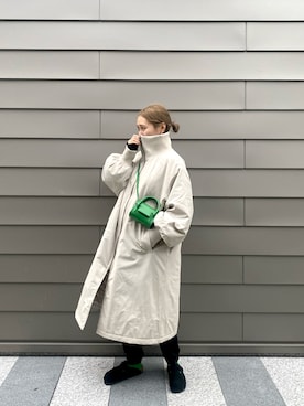 新色追加】スタンドカラーボリュームスリーブコートを使った人気