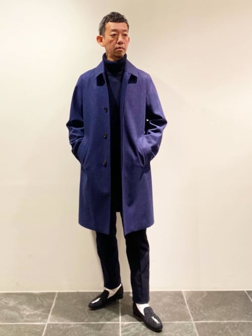 DUNFORD】【Loro Piana Fabric】ウールツイルステンカラーコート