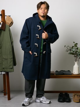 ATHA アタ ダッフルコート オーバーサイズ ウール ネイビー トグル釦