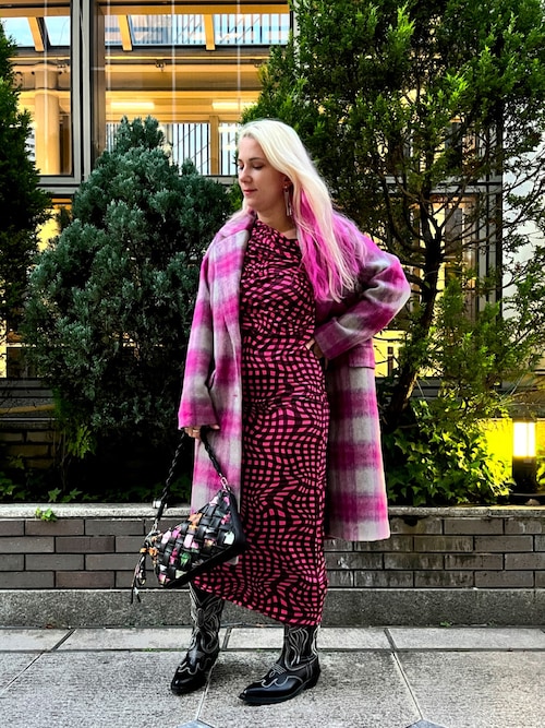 美品 SUNSEA チェック柄 ウール 中綿 パイピングレザー チェスター