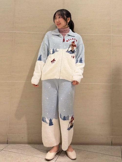 セール】【HOLIDAY】スキーベアジャガードカーディガン（ルームウェア