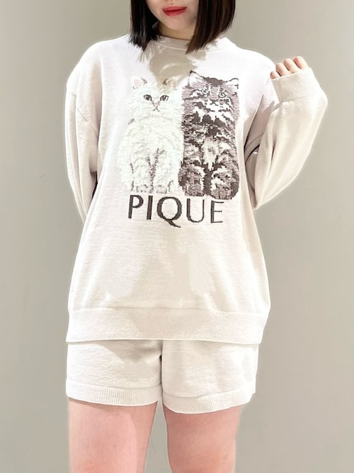 セール】ツインズキャットジャガードプルオーバー（ルームウェア