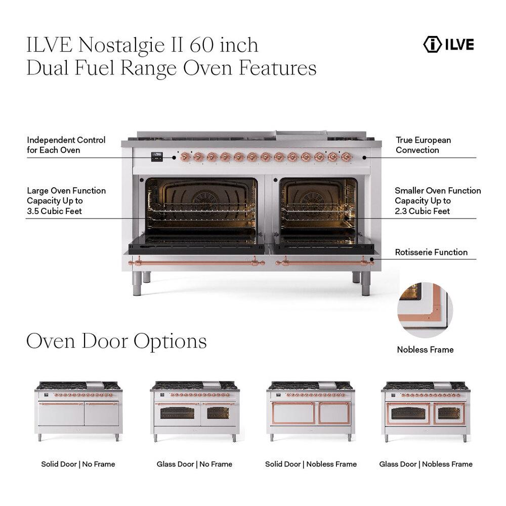 ILVE ILVE UP60FQNMPBUBLP Nostalgie II 60 inch Dual Fuel Range (9