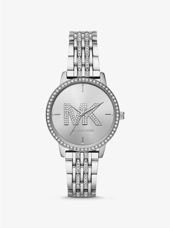 MK4370 by Michael Kors - MICHAEL KORS Melissa Pav Logo Silver-Tone