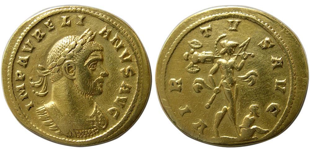ROMAN EMPIRE. Aurelian, AD. 270-275. Gold Aureus. Siscia mint. Rare.