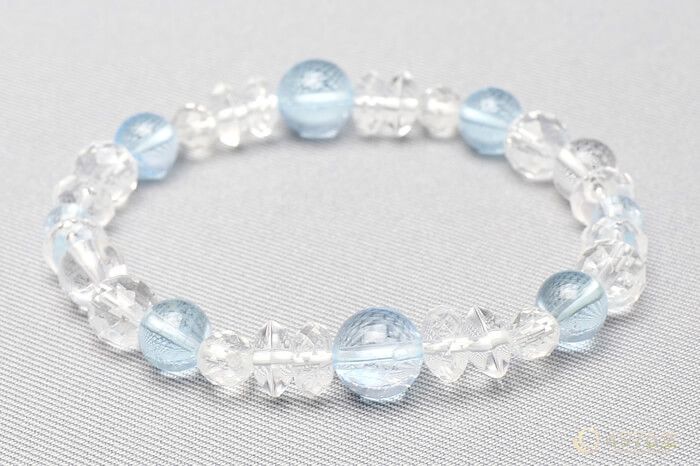 ブルートパーズ ブレスレット 水晶ミックス ｜ 天然石通販の4976堂