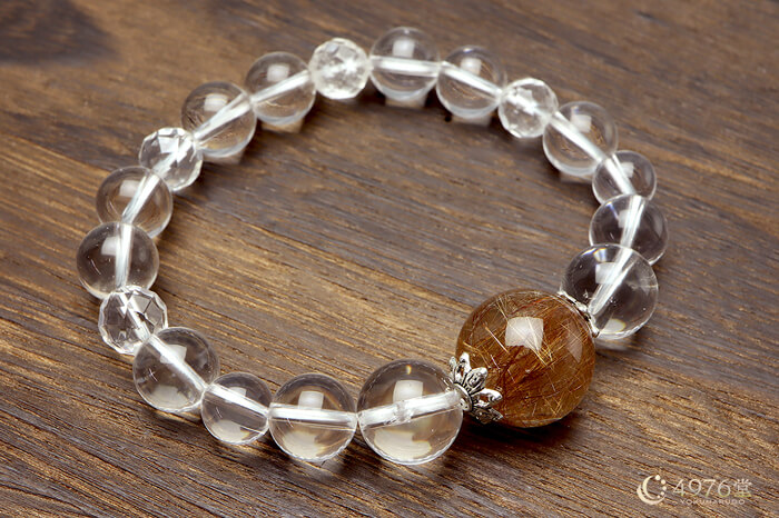 天然石ブレスレット 水晶・ルチルクォーツ大玉メイン ｜ 天然石通販の