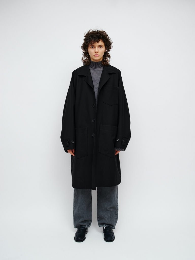 名作 DIGAWEL loose coat black マイヤー加工 サイズ2 Loose Coat