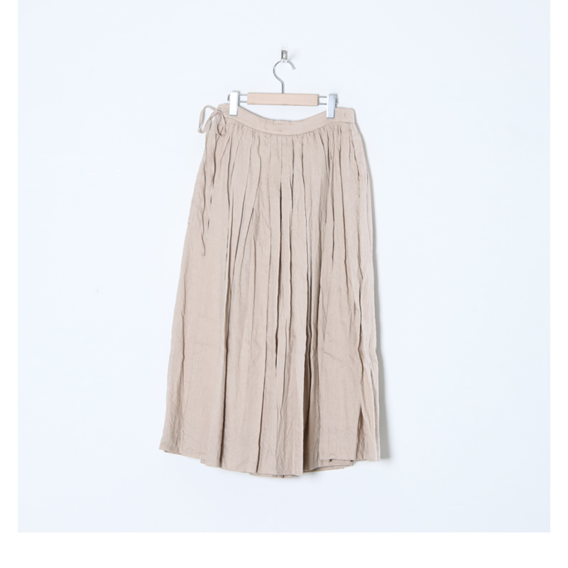 YAECA (ヤエカ) WRITE GATHER SKIRT COTTON LINEN / ギャザースカート