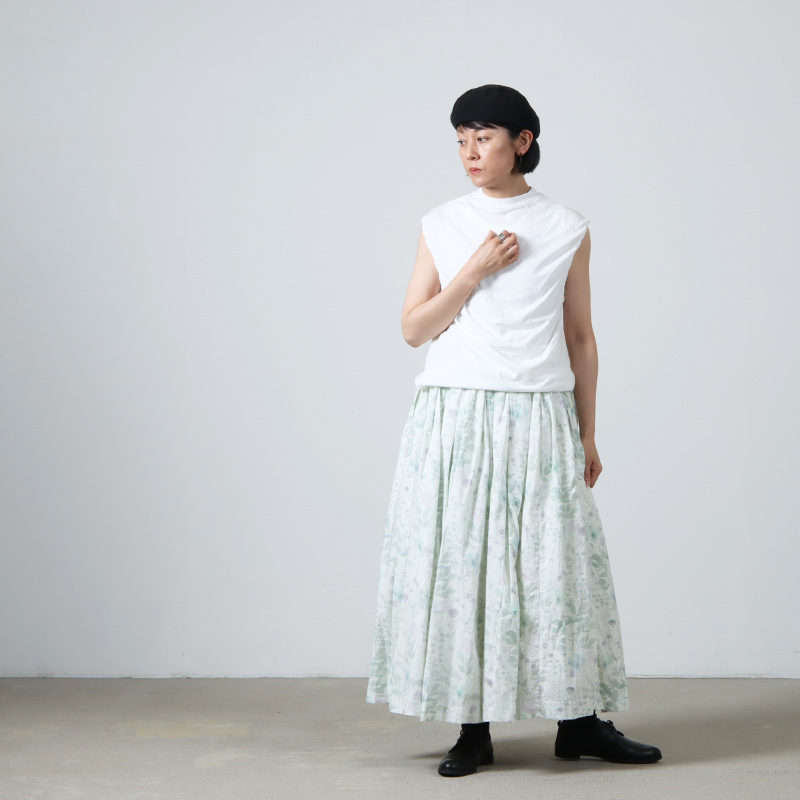 YAECA (ヤエカ) WRITE GATHER SKIRT LIBERTY COTTON / ギャザー