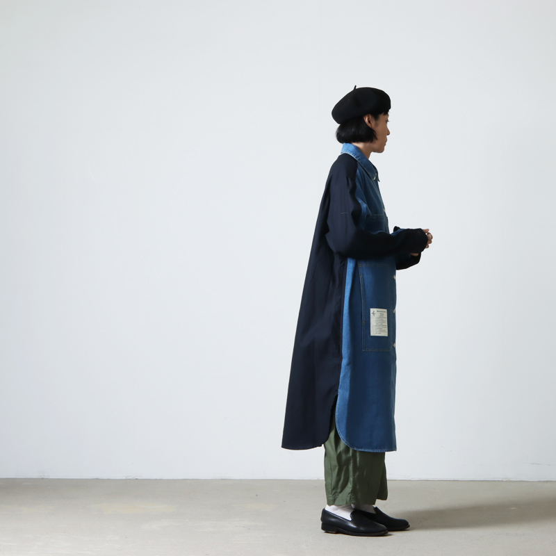 blanc basque (ブランバスク) デニム×バックサテン切替コート