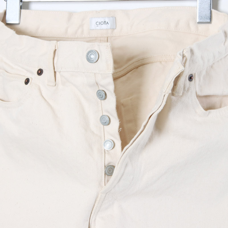 CIOTA (シオタ) ホワイト スビンコットン 13.5oz ストレートデニム
